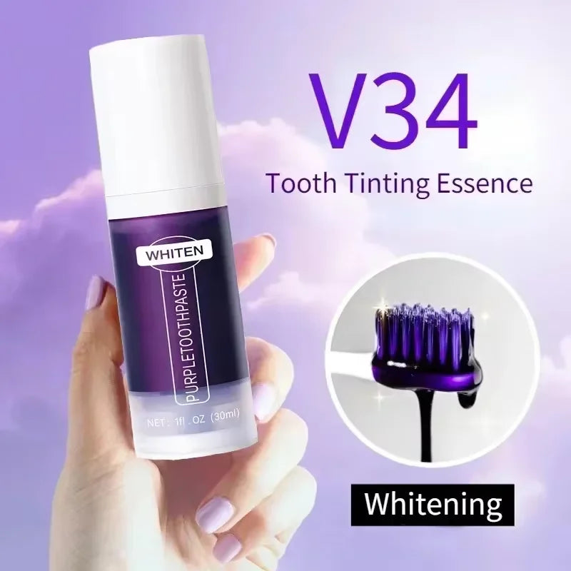V34 Purple Teeth Whitening Toothpaste