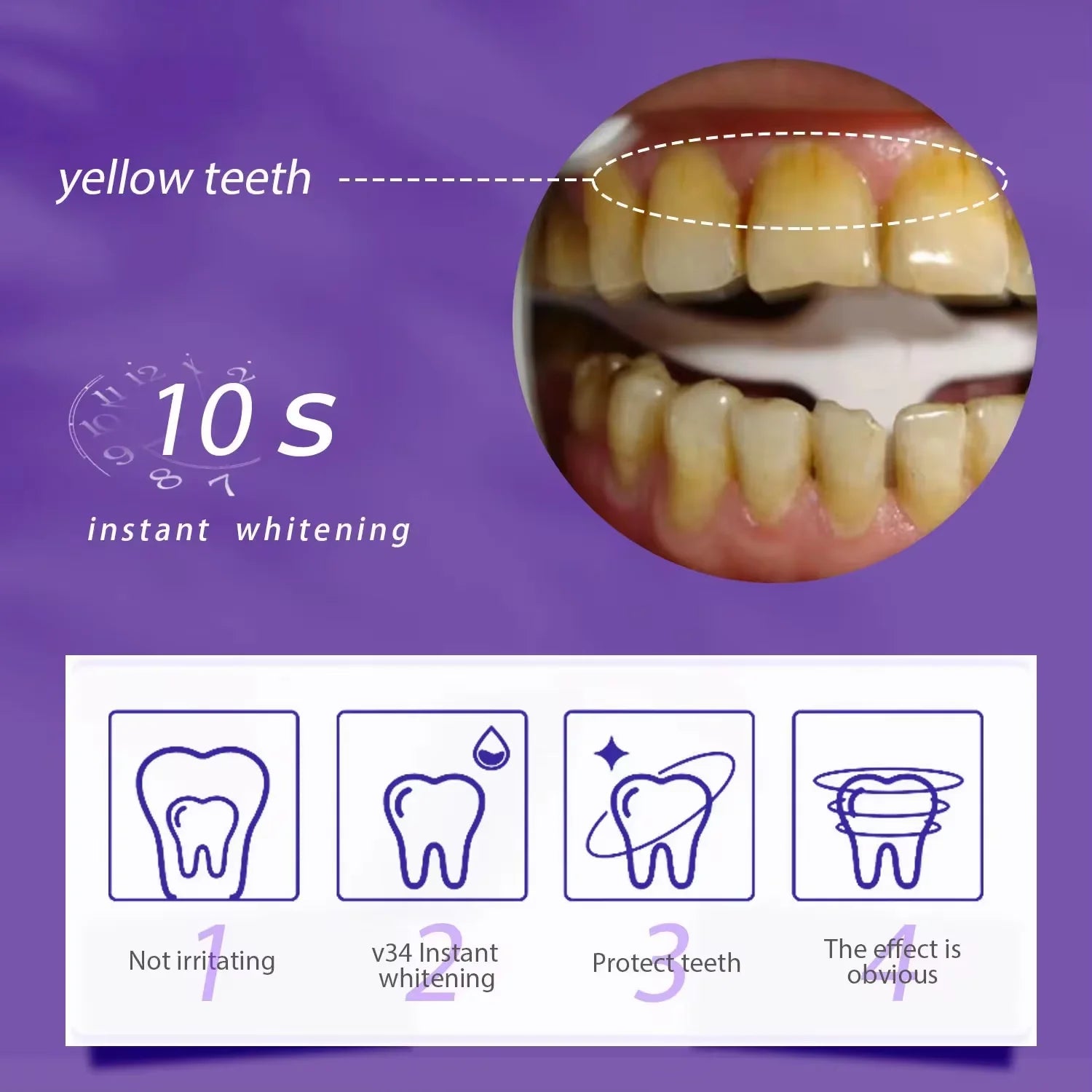 V34 Purple Teeth Whitening Toothpaste